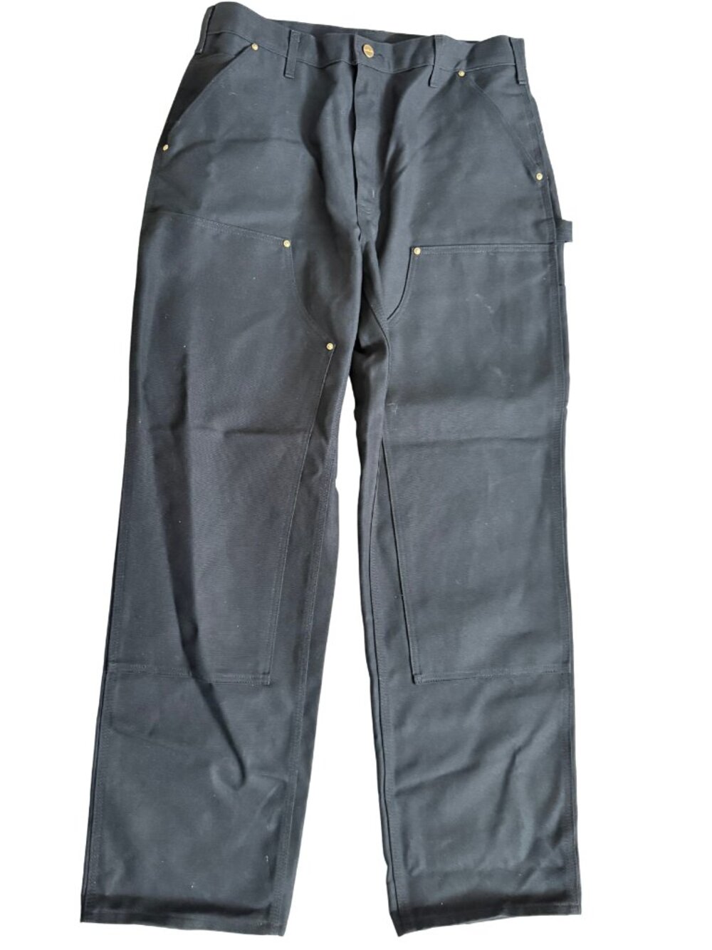 Carhartt B01 Firm Duck Double-Front work pants in black. - Picture 2 of 5